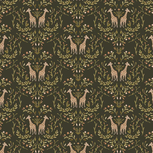 Family Fabrics | Giraffen Darkgreen 107-127 (by the full yard)