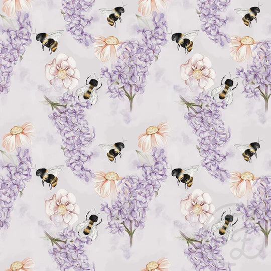 Family Fabrics | Bees & Lilac | 109-104 (by the full yard)