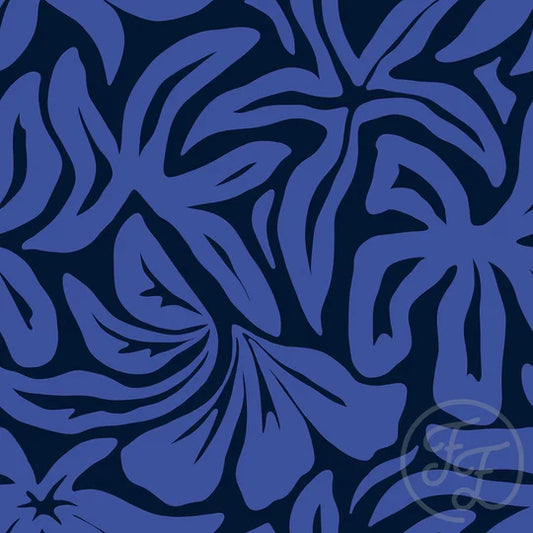 Family Fabrics | Floral Wave Blue | 110-157 (by the full yard)