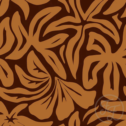 Family Fabrics | Floral Wave Brown | 110-158 (by the full yard)