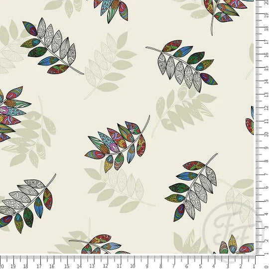 Family Fabrics | Authentic Outbloom in Beige | 112-104 (by the full yard)