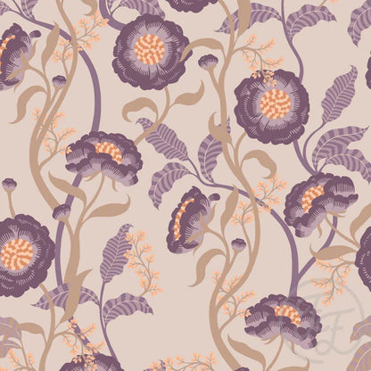 (IN STOCK LIMITED TIME) Family Fabrics | Chintz Purple 200-105 | Jersey 220gsm BY THE HALF YARD