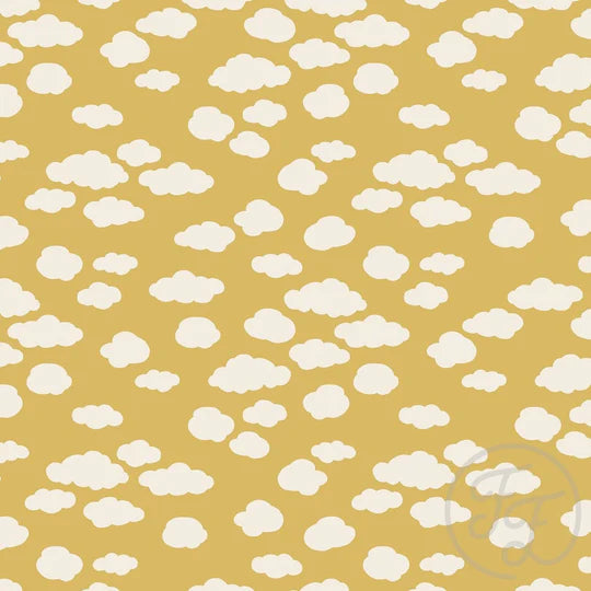 Family Fabrics | Clouds Yellow 100-1564 (by the full yard)