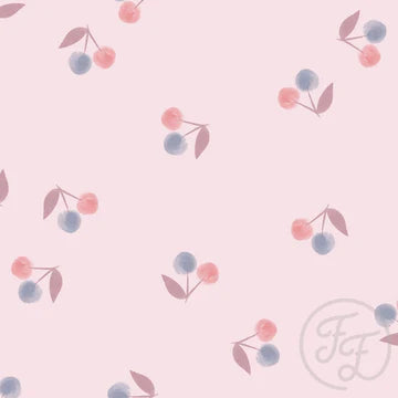 (IN STOCK) Family Fabrics | Cherries Pink 100-1561 | Eco Lycra Swim 200gsm BY THE HALF YARD