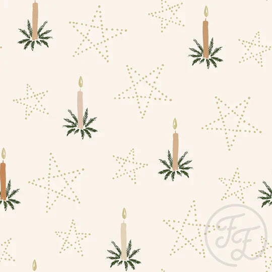Family Fabrics | Christmas Candles (7"x7") | 101-236 (by the full yard)