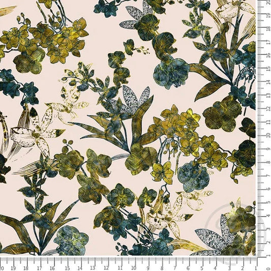 Family Fabrics | Cozy Tropical in Sea Green and Vibrant | 112-115 (by the full yard)