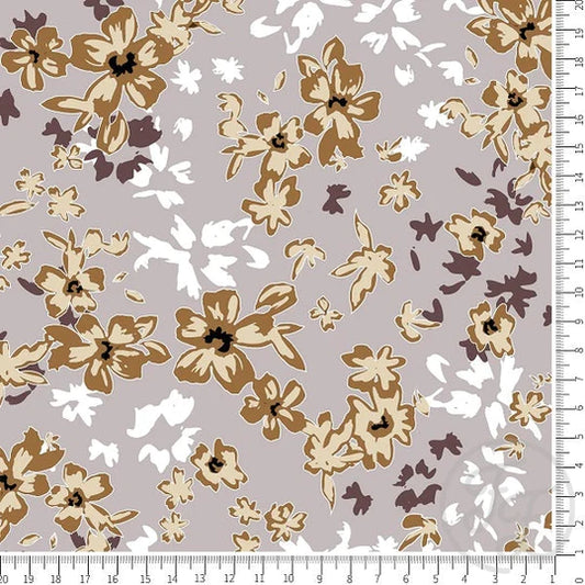 Family Fabrics | Ditsy Flowers in Cream Gray | 112-119 (by the full yard)