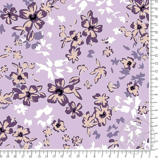 Family Fabrics | Ditsy Flowers in Lilac | 112-121 (by the full yard)
