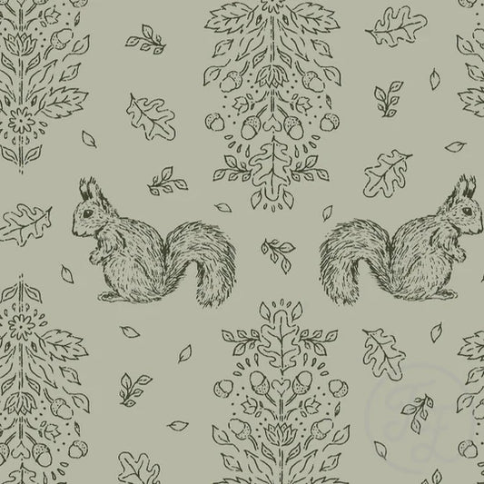 Family Fabrics | Floral Squirrel Green | 101-239 (by the full yard)