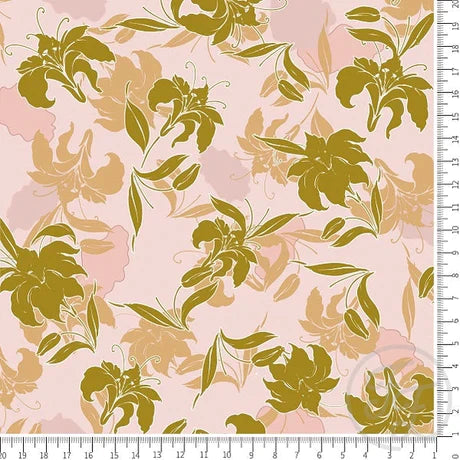 Family Fabrics | Flowing Flowers in Peachy Pink | 112-127 (by the full yard)