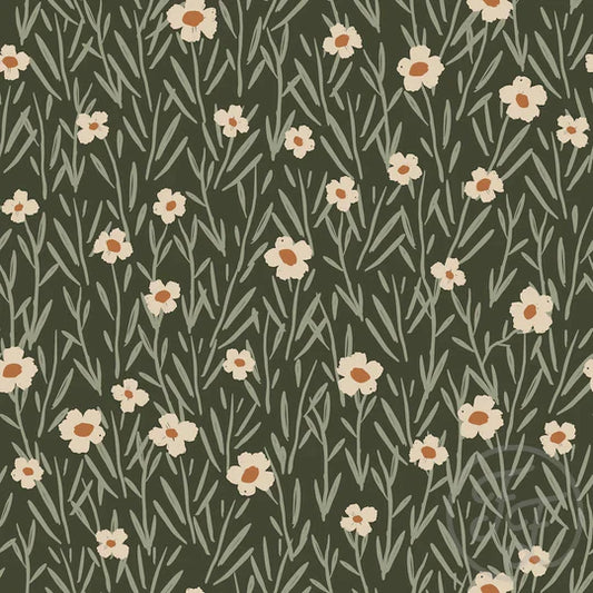 Family Fabrics | Frosty Flowers Dark Green | 101-243 (by the full yard)