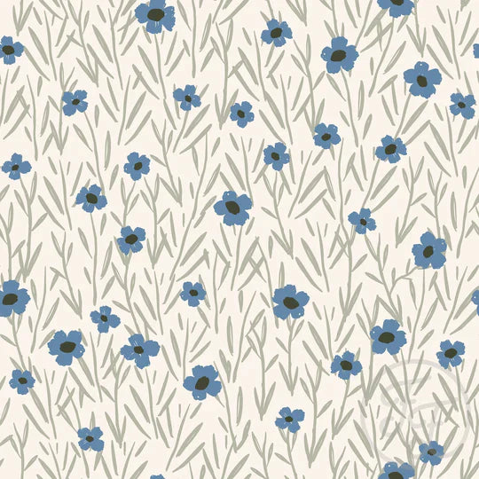 Family Fabrics | Frosty Flowers Delft Blue | 101-244 (by the full yard)