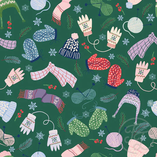 Family Fabrics | Gloves, Beanies & Scarves Green Pea 106-309 | (by the full yard)
