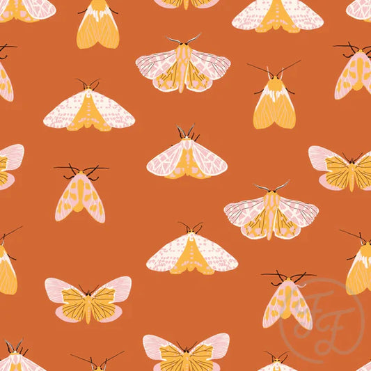 Family Fabrics | Halloween Moth in Cocoa | 106-250 (by the full yard)