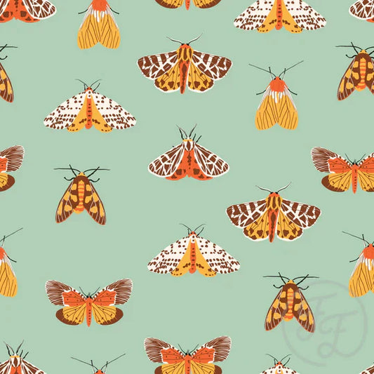 Family Fabrics | Halloween Moth in Opal | 106-251 (by the full yard)