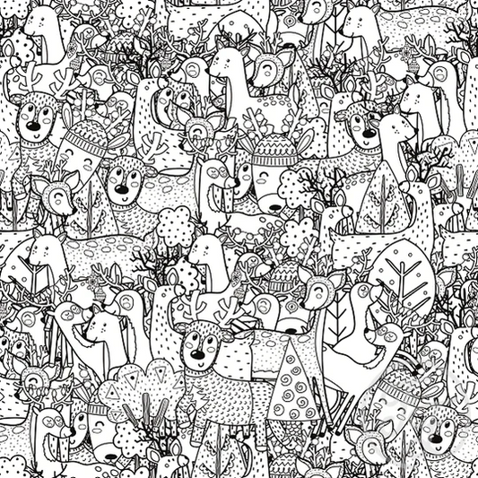 Family Fabrics | Animals Coloring Page | 100-1881 (by the full yard)