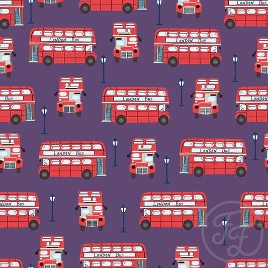 Family Fabrics | London Bus Dirty Purple 106-319 | (by the full yard)