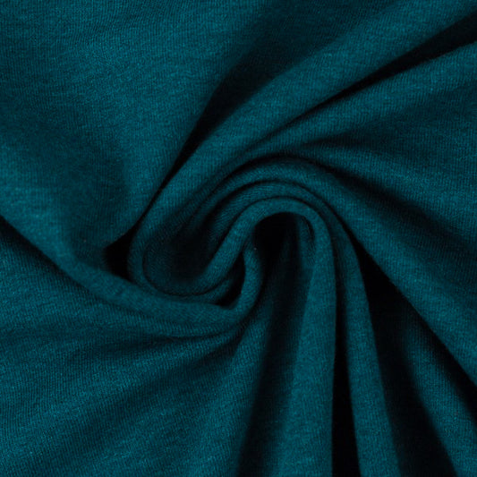 Swafing (Heathered) | 1749 (Dark Blue) Teal | Brushed French Terry | BY THE HALF YARD