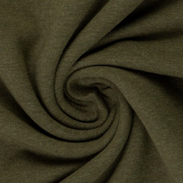 Swafing (Heathered) | 1769 Khaki Green | Brushed French Terry | BY THE HALF YARD