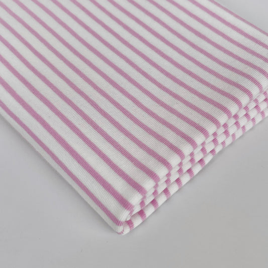 Euro Stripes | Pink | Jersey | BY THE HALF YARD