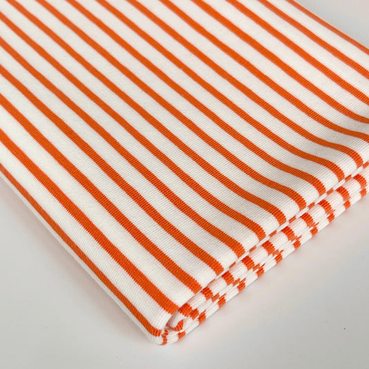 Euro Stripes | Vibrant Orange | Jersey | BY THE HALF YARD