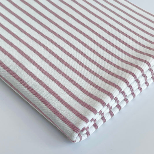 Euro Stripes | Old Rose | Jersey | BY THE HALF YARD