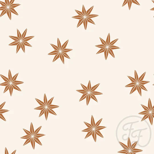 Family Fabrics | Paper Christmas Stars Brown | 101-248 (by the full yard)