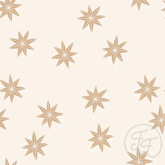 Family Fabrics | Paper Christmas Stars Caramel | 101-251 (by the full yard)