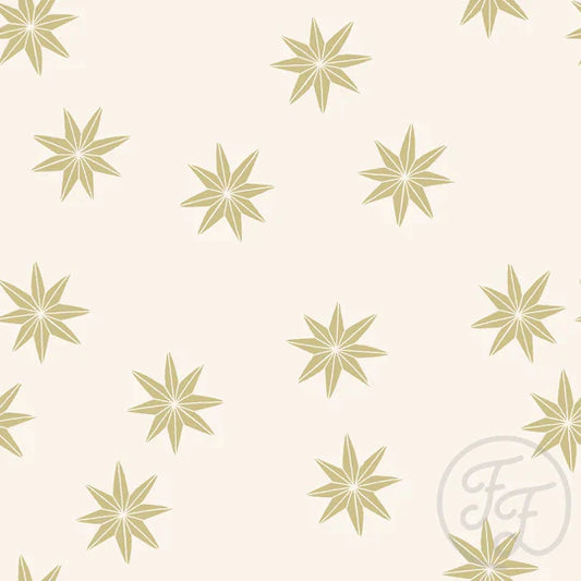 Family Fabrics | Paper Christmas Stars Lemon | 101-253 (by the full yard)