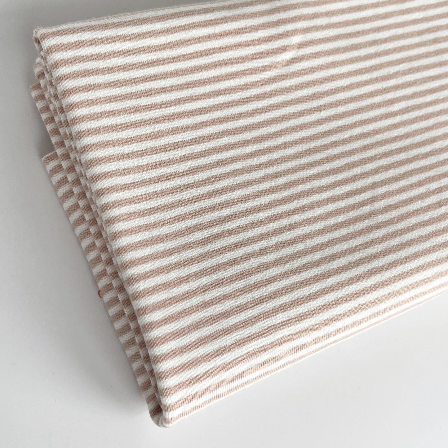 Euro Stripes, Thin (2mm) | Beige | Jersey | BY THE HALF YARD