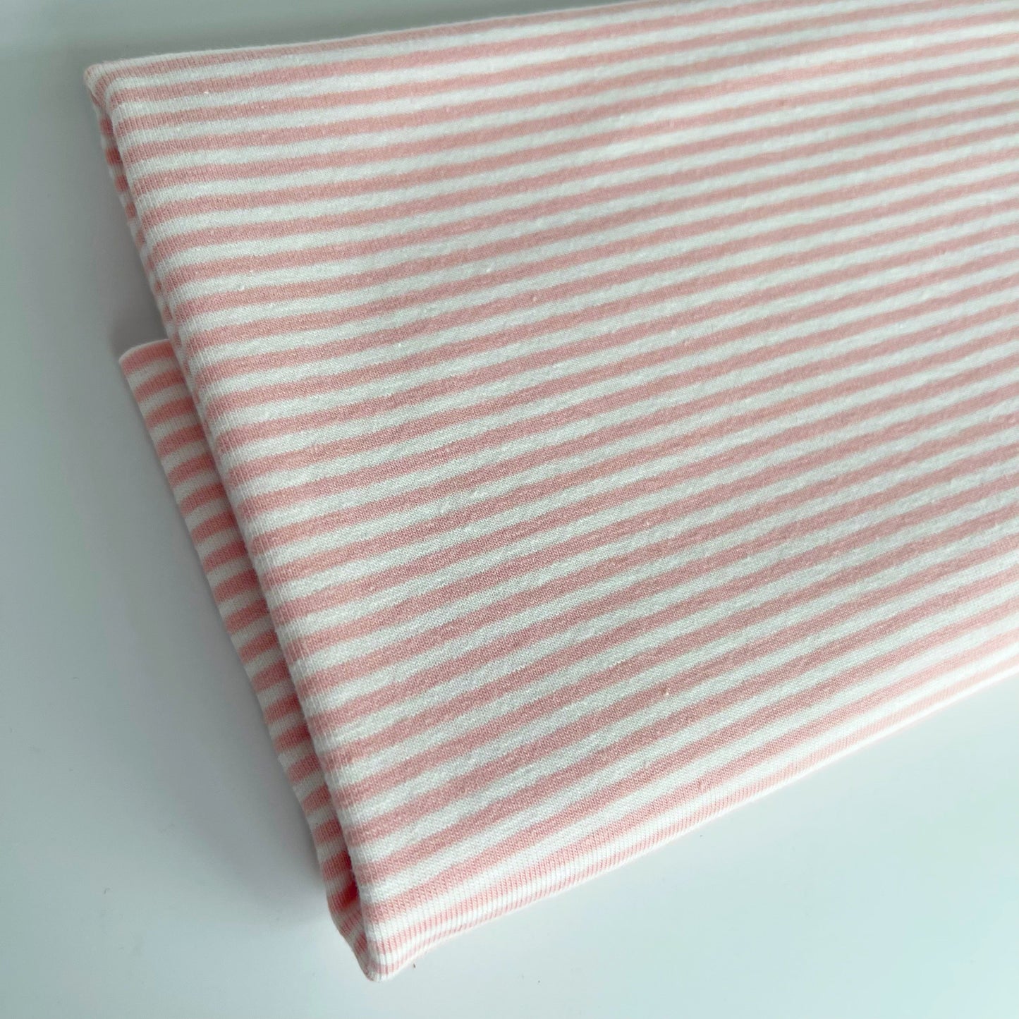 Euro Stripes, Thin (2mm) | Light Salmon | Jersey | BY THE HALF YARD