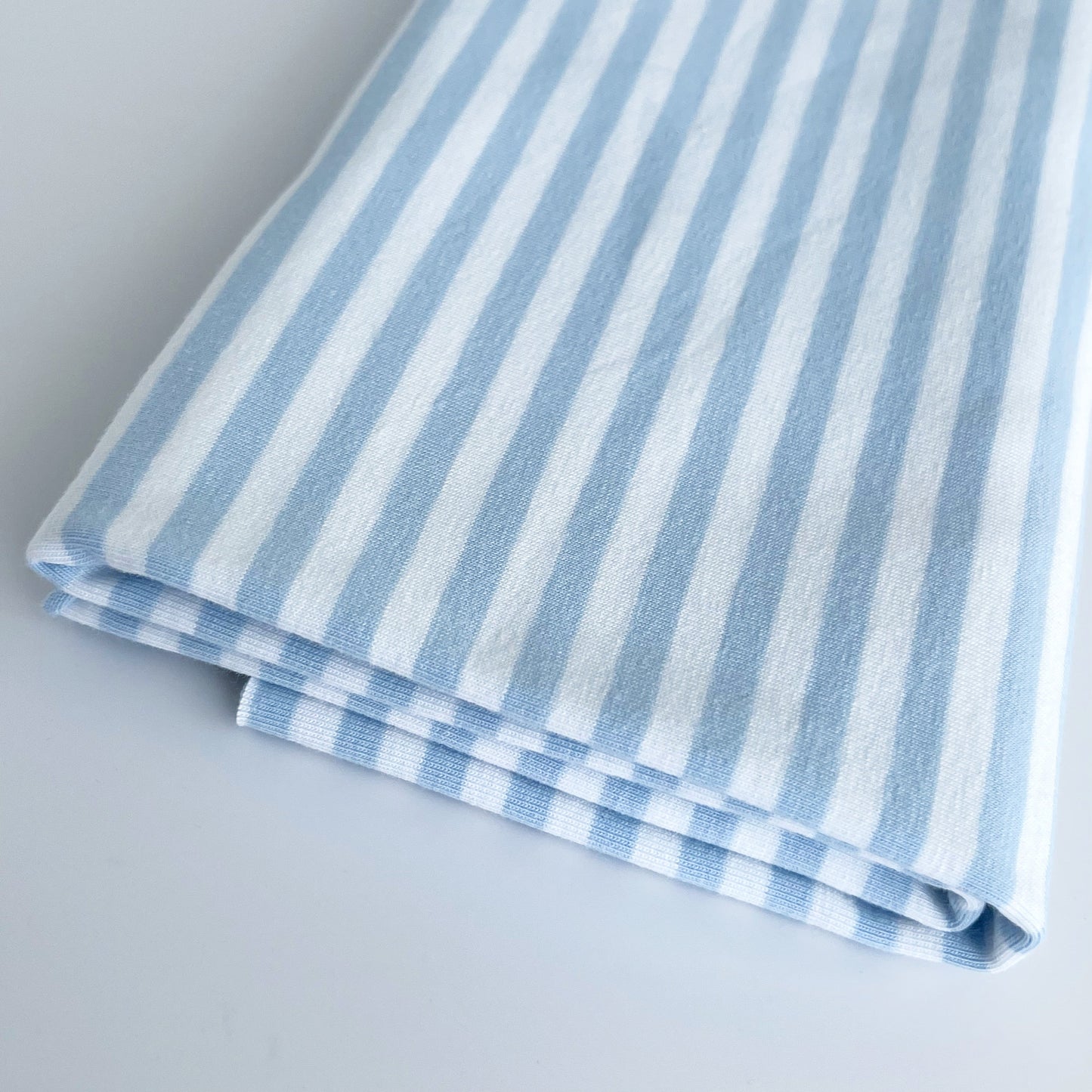 Euro Stripes, Medium (5mm) | Baby Blue | Jersey | BY THE HALF YARD