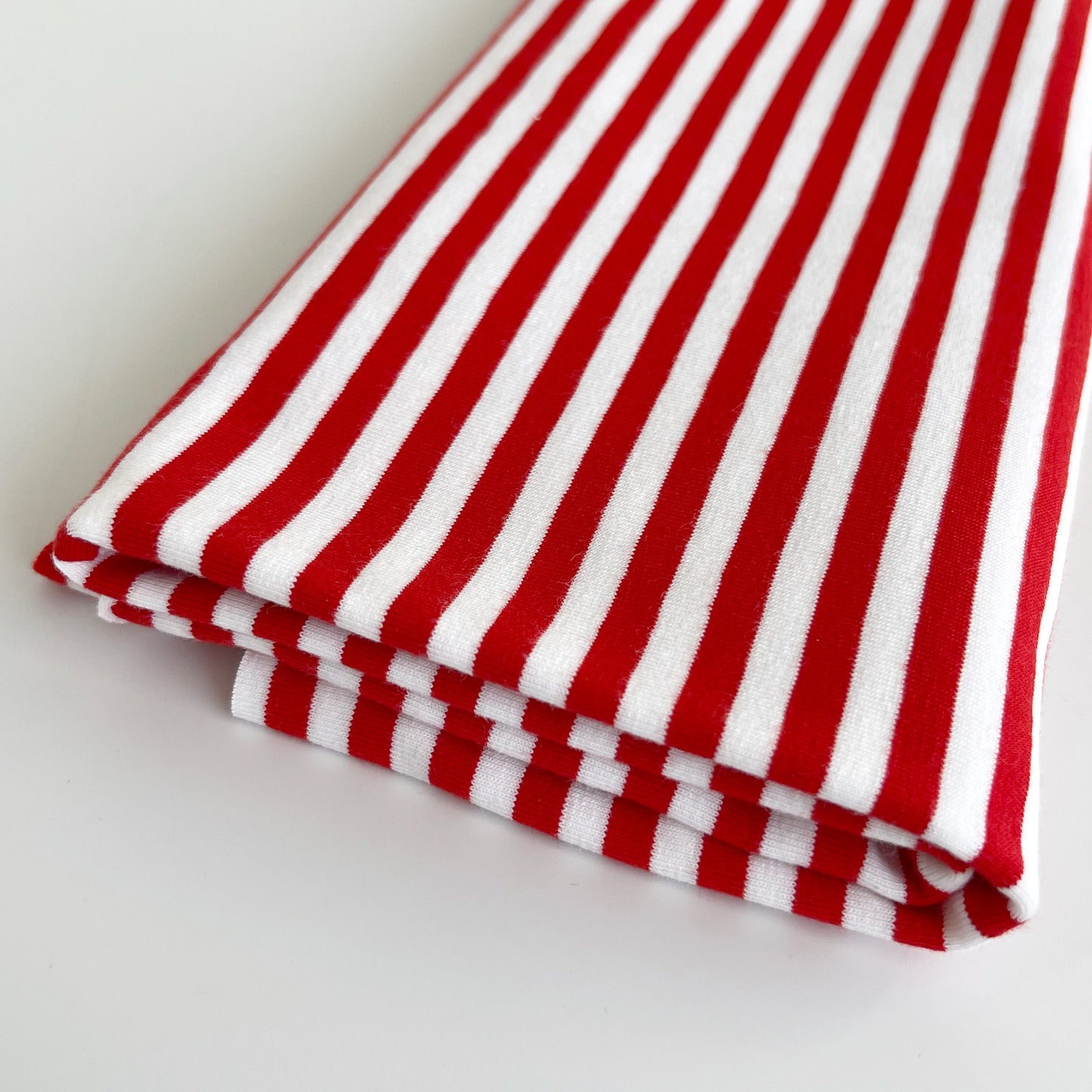 Euro Stripes, Medium (5mm) | Red | Jersey | BY THE HALF YARD