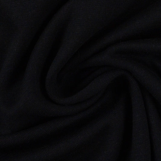 Swafing (Solid) | 0299 Black | Smooth Ribbing | BY THE HALF YARD