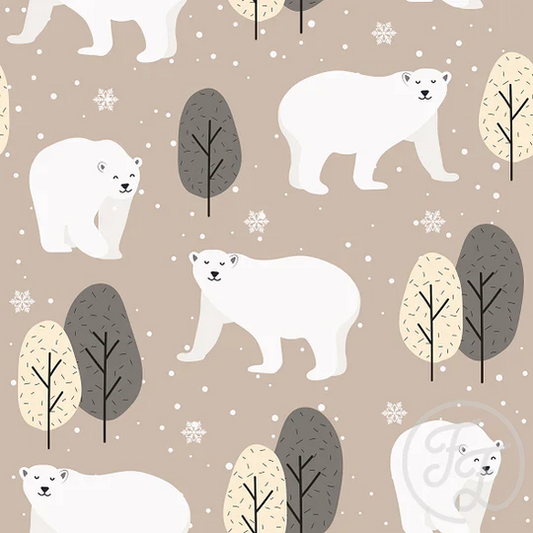 Family Fabrics | Polar Bear in Forest | 100-1882 (by the full yard)