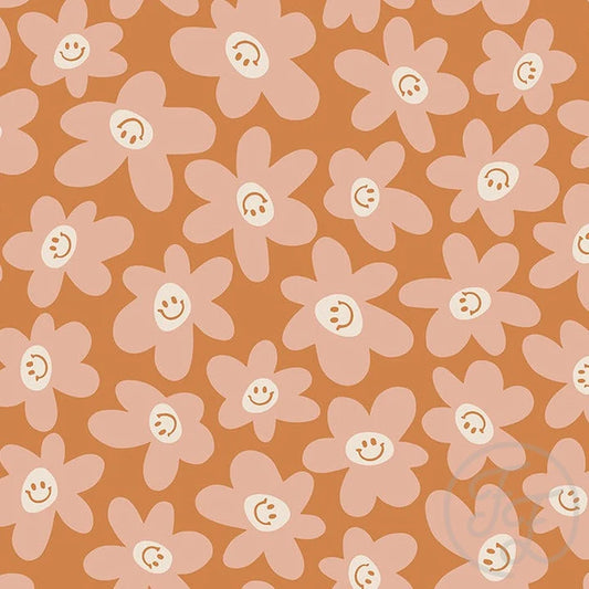 Family Fabrics | Smiling Flower Orange | 100-1661 (by the full yard)