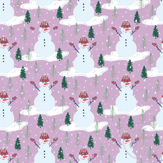 Family Fabrics | Snowman Magenta 106-329 | (by the full yard)