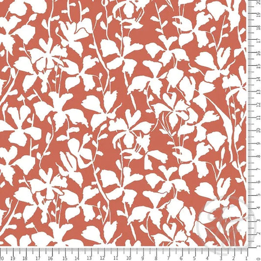 Family Fabrics | White Lawn in Rust Orange | 112-156 (by the full yard)