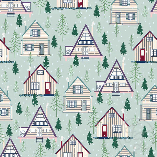 Family Fabrics | Winter Village Sea Mist 106-344 | (by the full yard)