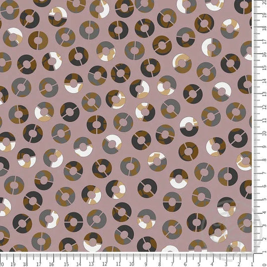Family Fabrics | Brown and Grey Tonal Disks | 112-112 (by the full yard)