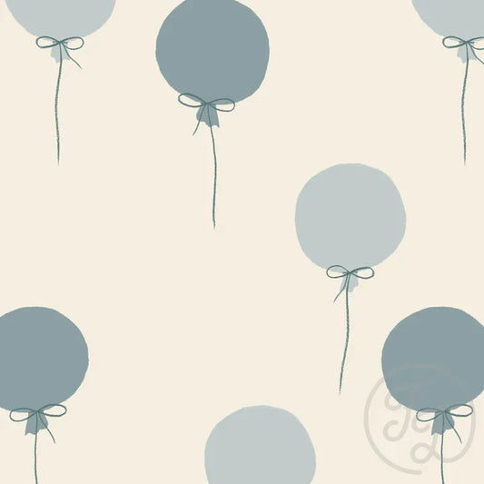 Family Fabrics | Balloons Big Blue Beige 100-1972 | (by the full yard)