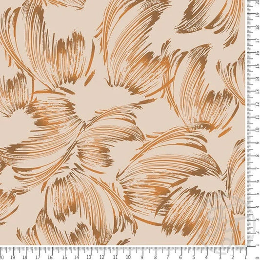 Family Fabrics | Copper Sooth Strokes in Buff | 112-113 (by the full yard)