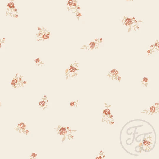 Family Fabrics | Ditzy Rose Beige 100-1566 (by the full yard)