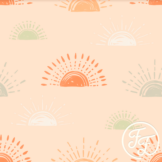 (IN STOCK) Family Fabrics | Sunrise "Peach" | Eco Poly Boardshort 125gsm BY THE HALF YARD