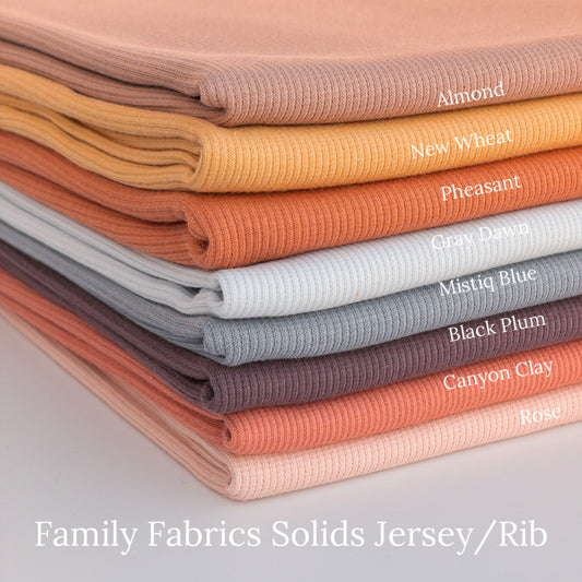 Family Fabrics SOLIDS Jersey and 2x2 rib