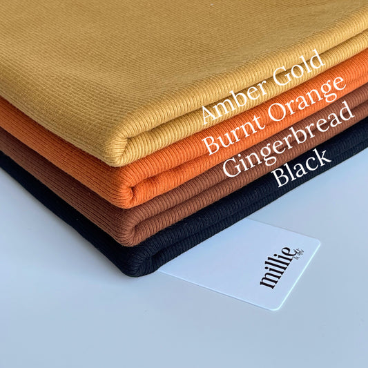 American Milled | Burnt Orange | 2x1 Rib (BY THE HALF YARD) | Organic