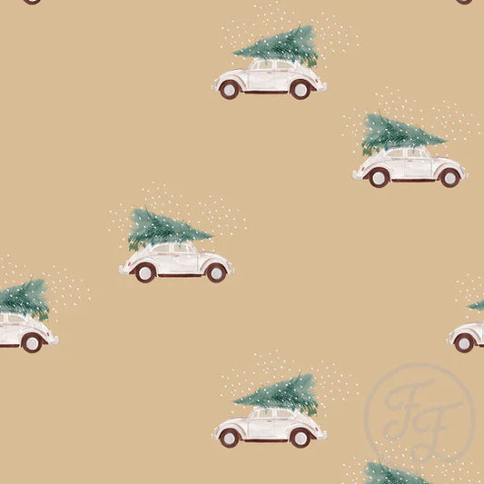 Family Fabrics | Christmas Tree Car Toffee | 100-1798 (by the full yard)