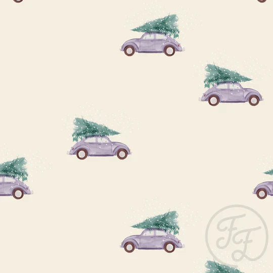 Family Fabrics | Christmas Tree Car Creme | 100-1799 (by the full yard)