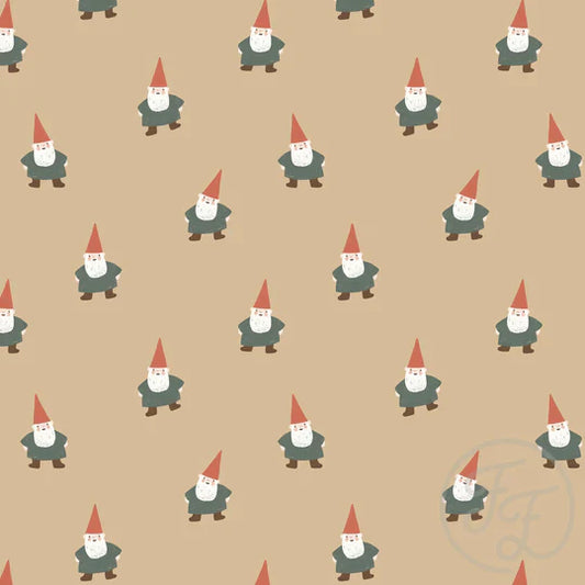 Family Fabrics | Christmas Gnome Small Toffee | 100-1789 (by the full yard)