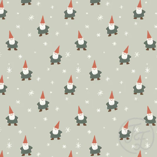 Family Fabrics | Christmas Gnome and Stars Small Green | 100-1786 (by the full yard)